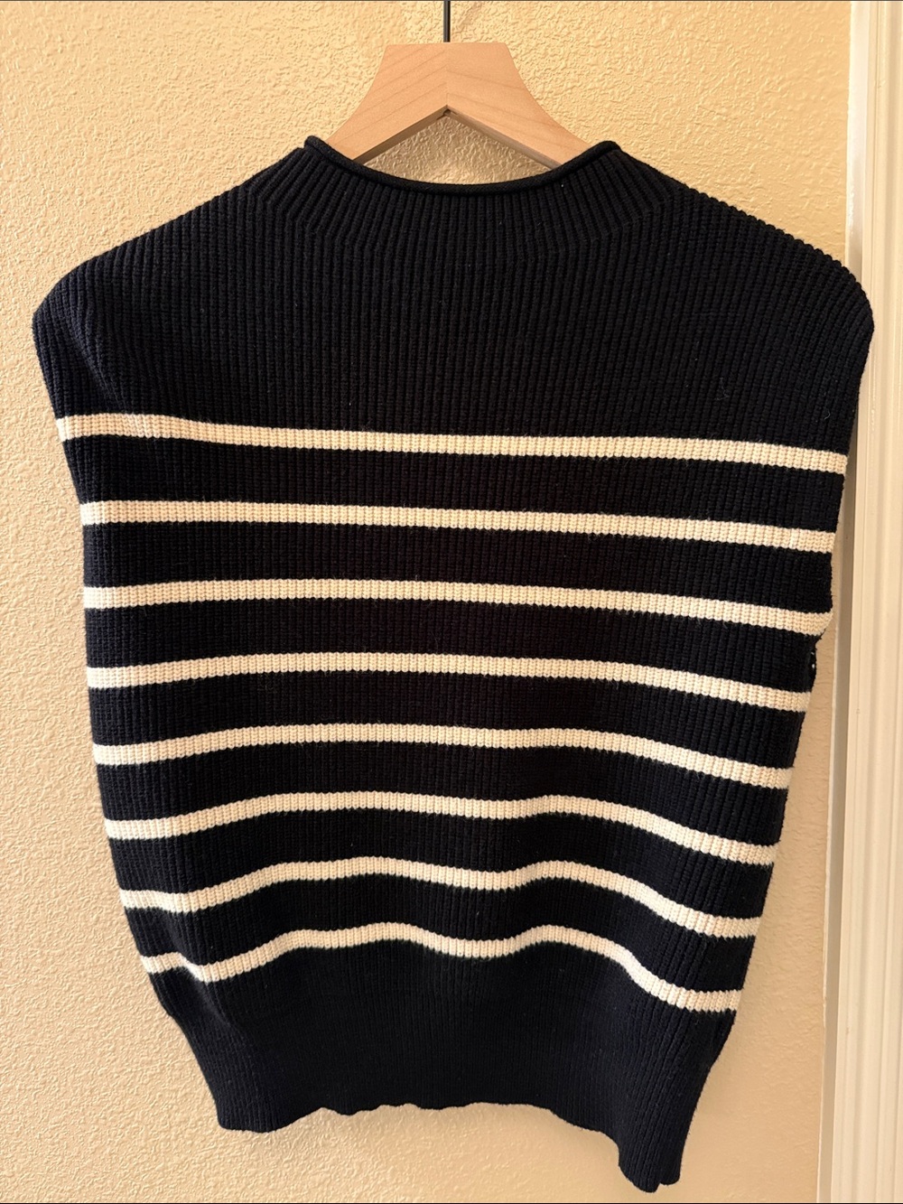 Amazon Essentials Navy and White Striped Knit Sweatshirt